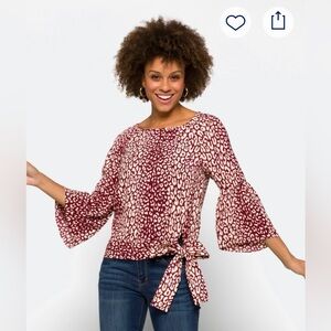 Micheal Kors sweat heart tie blouse